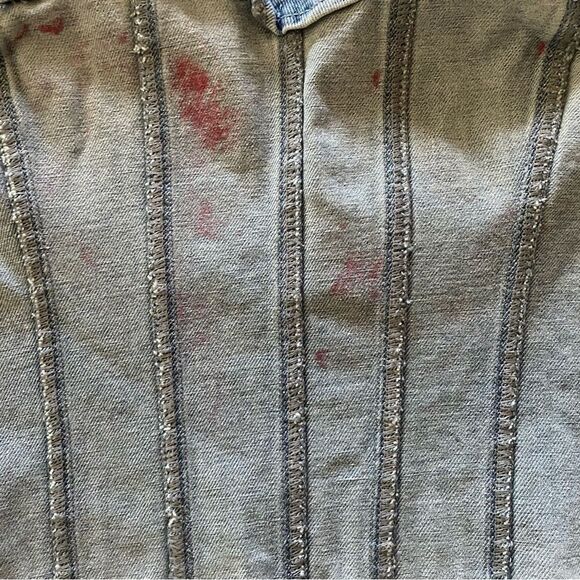 Y2K Hand Painted Denim Corset Top - Picture 4 of 4